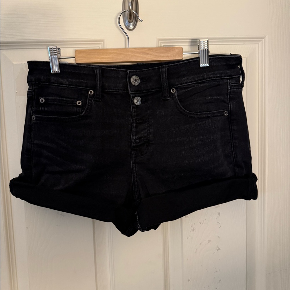American Eagle NE(X)T Level Denim Shorts - Black